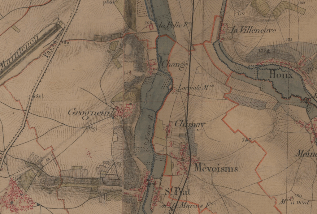 Extrait de la carte d'Etat-major du XIXème (1820-1866)
