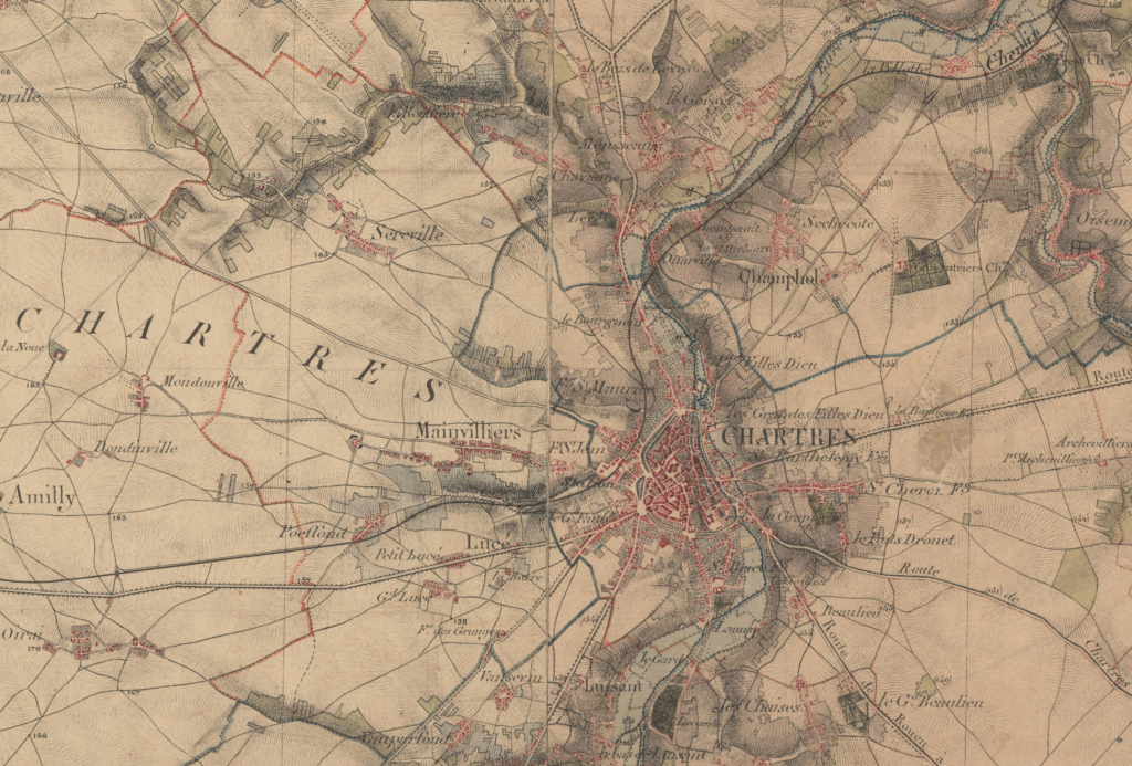 Extrait de la carte d'Etat-major (1822-1866). Commune de Chartres