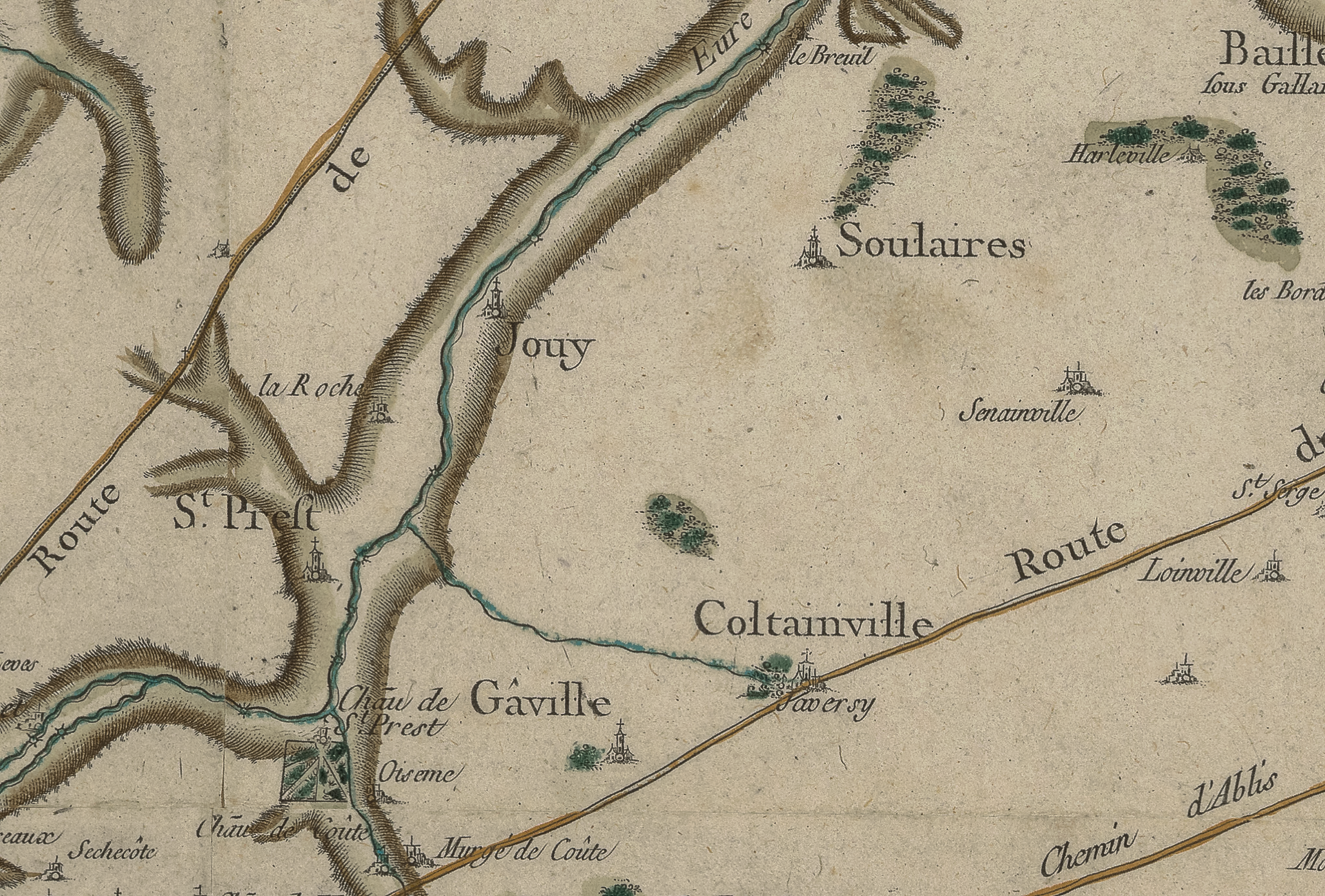Extrait de la carte de Cassini (1756-1815). Commune de Soulaire