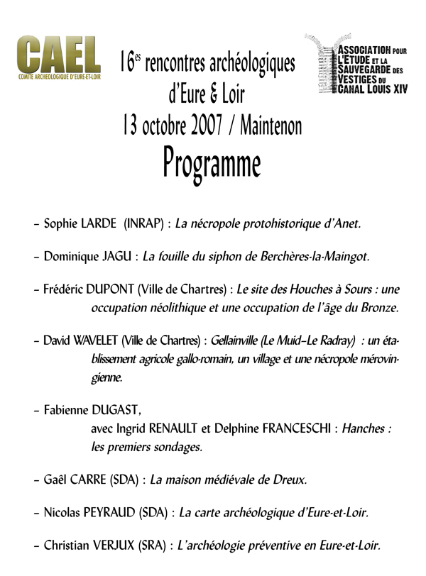 Résumés des rencontres archéologiques du CAEL 2007