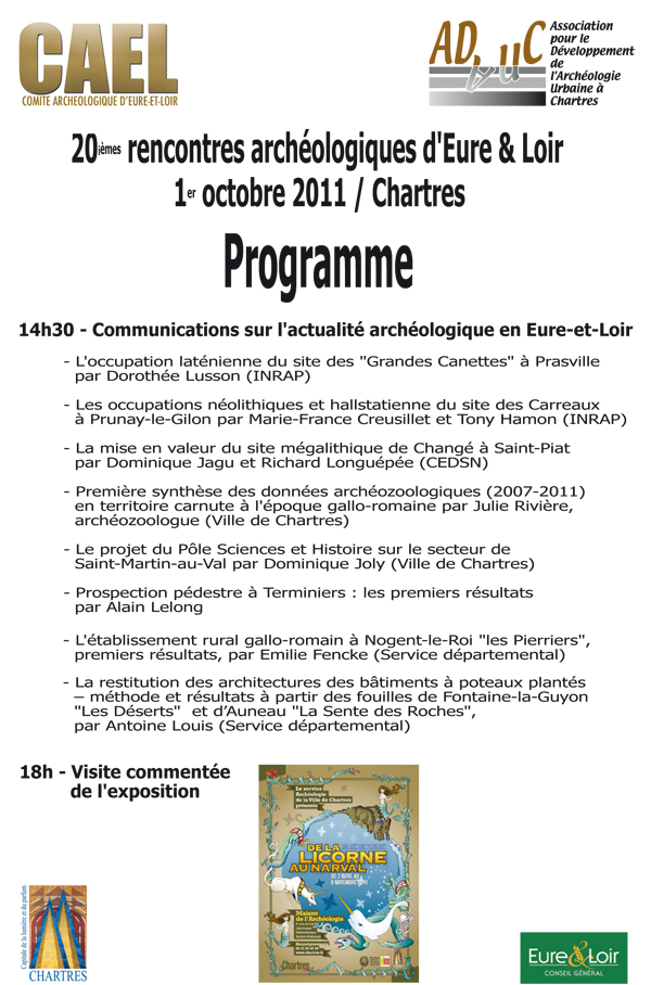 Résumés des rencontres archéologiques du CAEL 2011