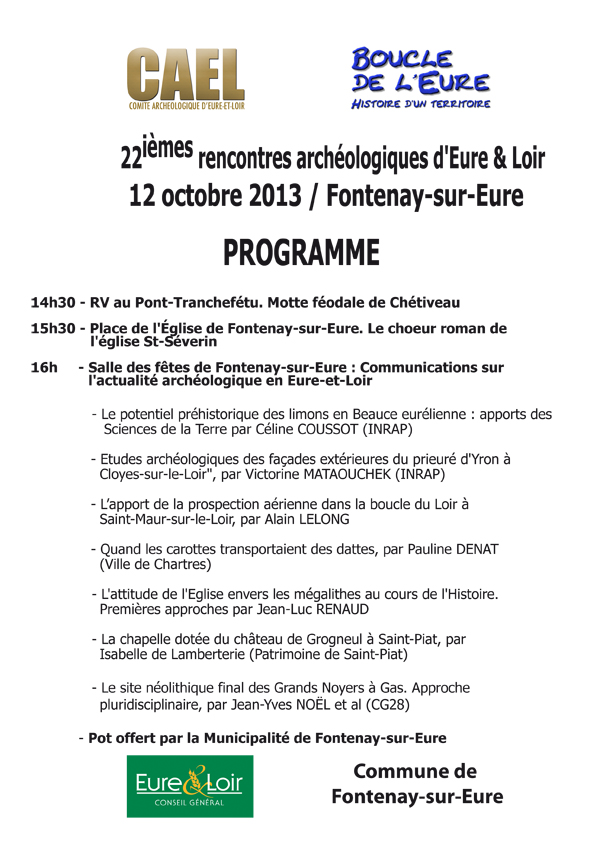 Résumés des rencontres archéologiques du CAEL 2013