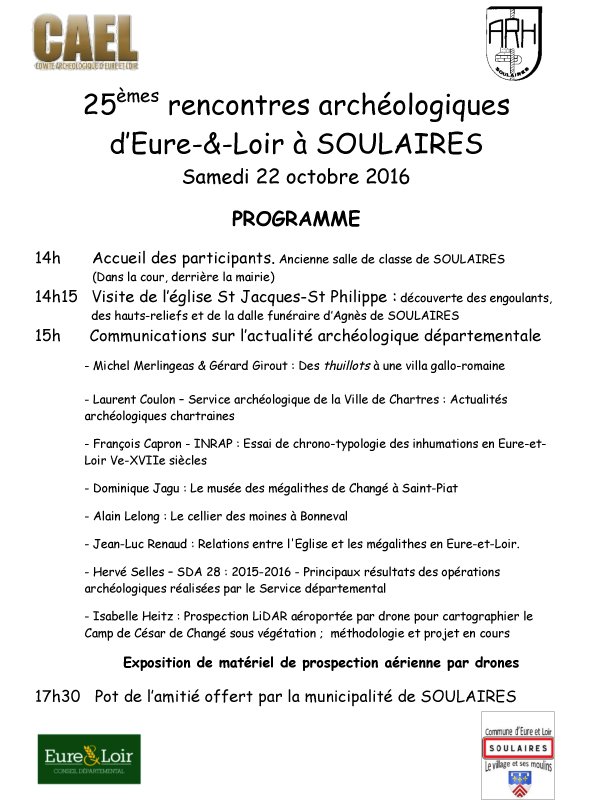 Résumés des rencontres archéologiques du CAEL 2016