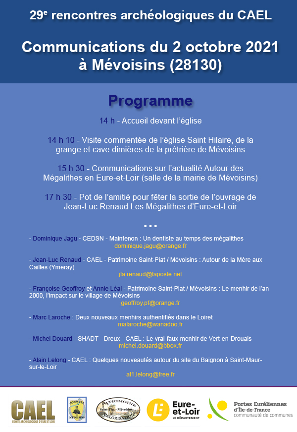 Résumés des rencontres archéologiques du CAEL 2021