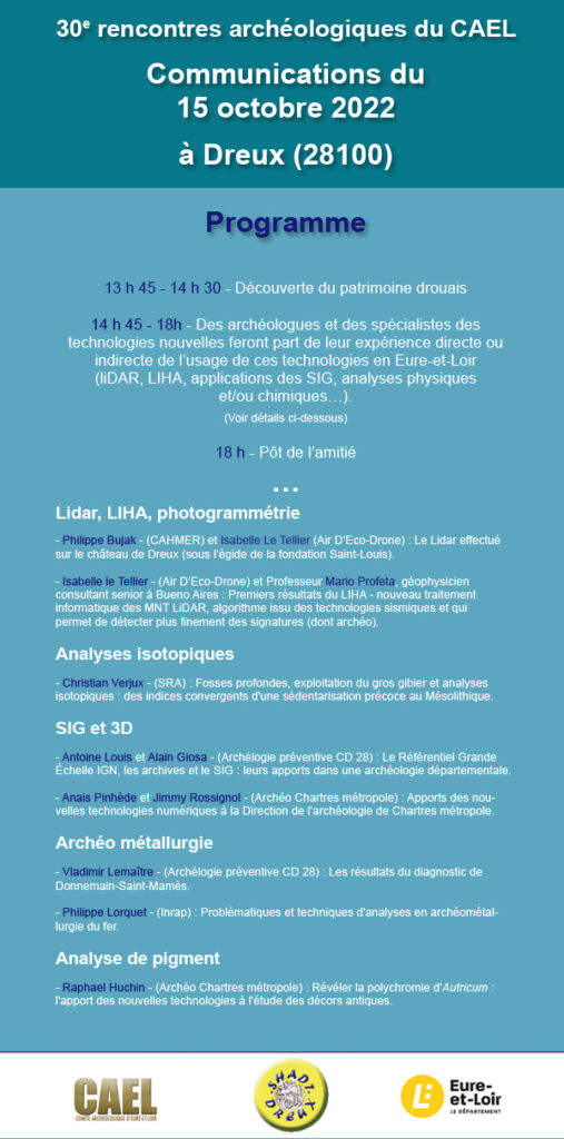 Résumés des rencontres archéologiques du CAEL 2022